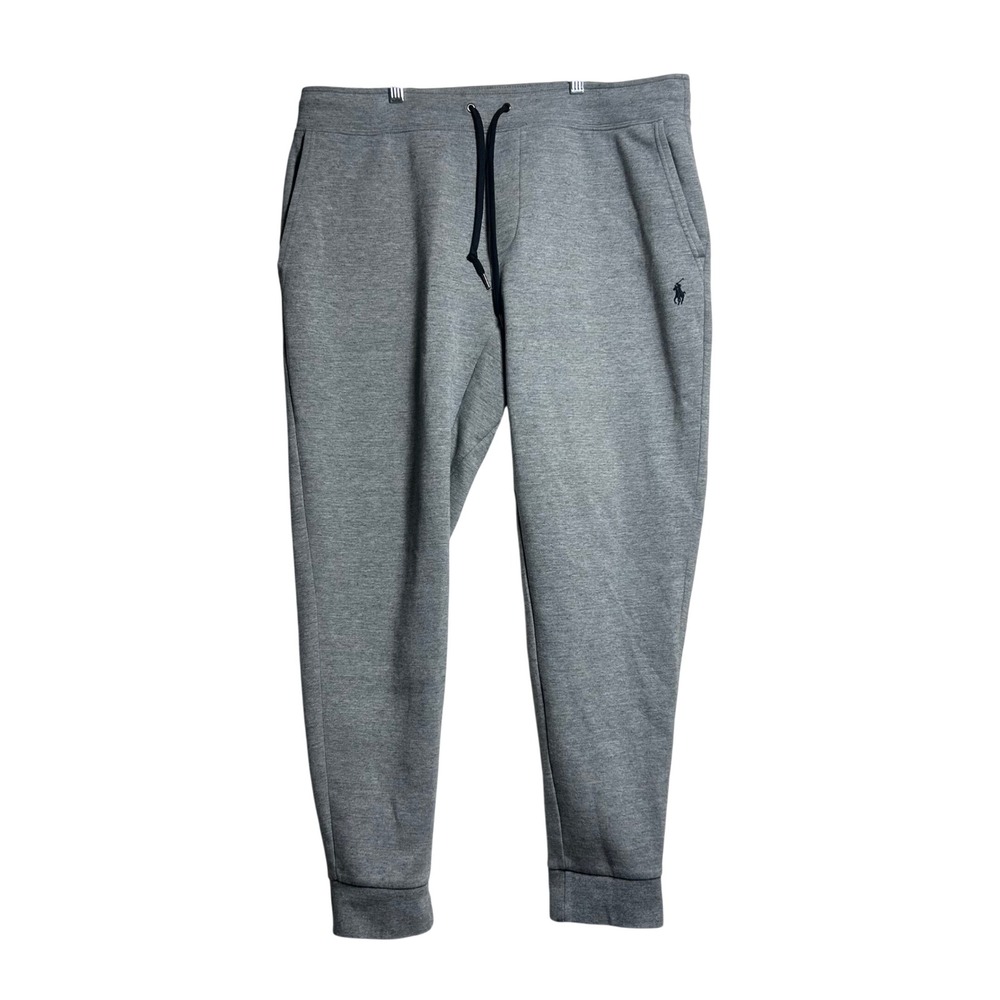 Polo Ralph Lauren Mens XL Gray Double-Knit Jogger Sweatpants Heathered Pony Logo